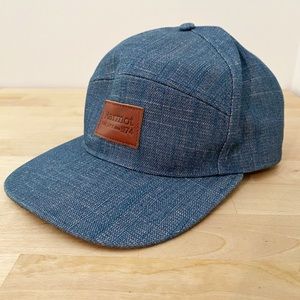 MARMOT Chambray Leather Flat Bill Hat